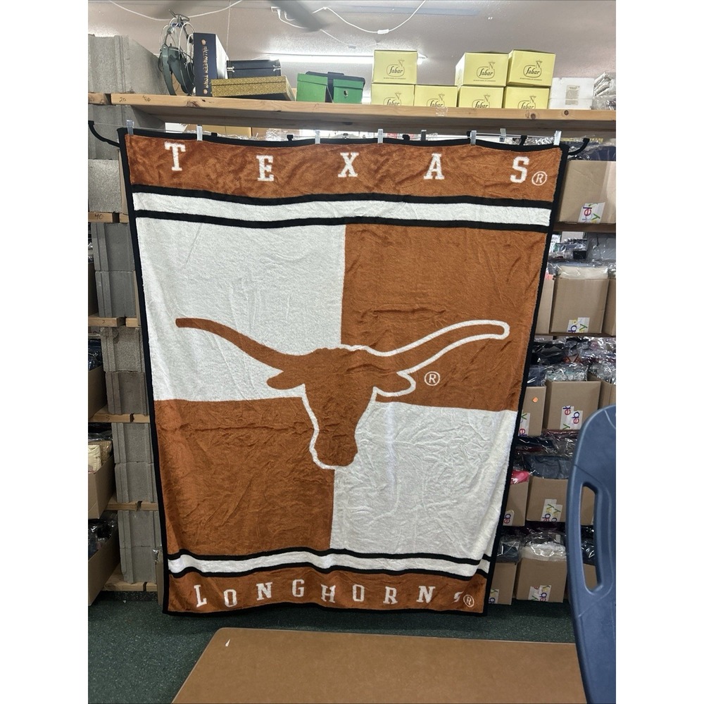 TEXAS LONGHORNS TWIN Throw SIZE ACRYLIC 60X78‎ BLANKET Hook Em Horns!